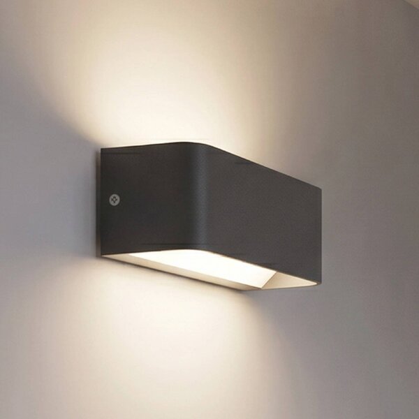 EGLO connect Applique da esterni LED SANIA-Z, nera, IP55 dimmerabile, Nero, Metallo, Applique da esterni