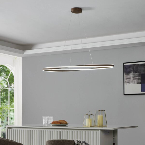 EGLO Lampada a sospensione CAMEROTA, dimmerabile, Bronzo / Ottone antico, Soggiorno / Sala da pranzo, Metallo, Lampada a sospensione