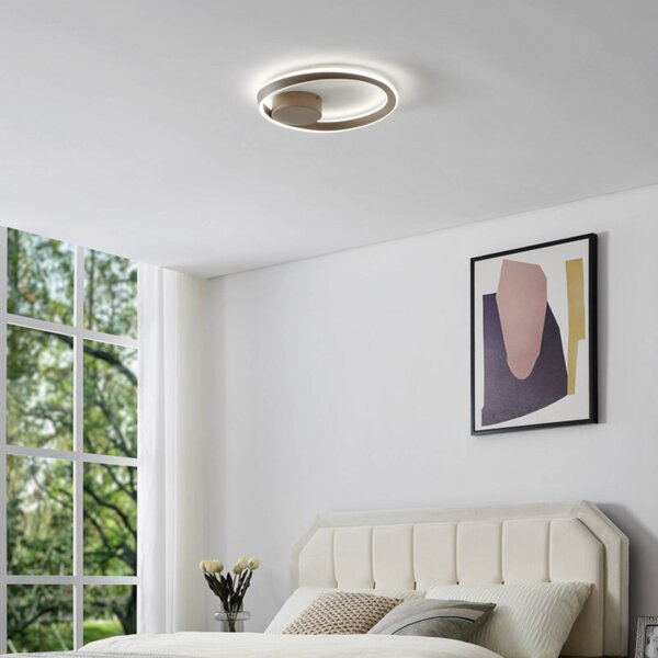 EGLO Plafoniera soffitto CAMEROTA, dimmerabile, Crema / Ambra, Soggiorno / Sala da pranzo, Metallo, Plafoniera