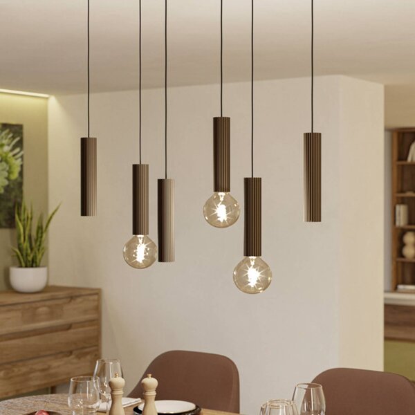 EGLO Lampada a sospensione FARIOLO, dimmerabile, Bronzo / Ottone antico, Soggiorno / Sala da pranzo, Metallo, Lampada a sospensione