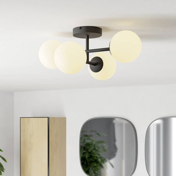 EGLO Plafoniera soffitto CASTROVIDO, Nero, Soggiorno / Sala da pranzo, Metallo, Plafoniera