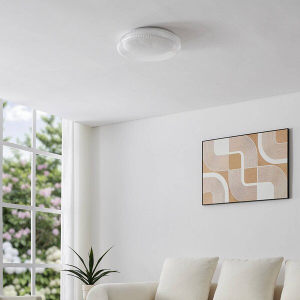 EGLO Plafoniera soffitto MONTEDORO, Bianco / Opale, Soggiorno / Sala da pranzo, Metallo, Plafoniera