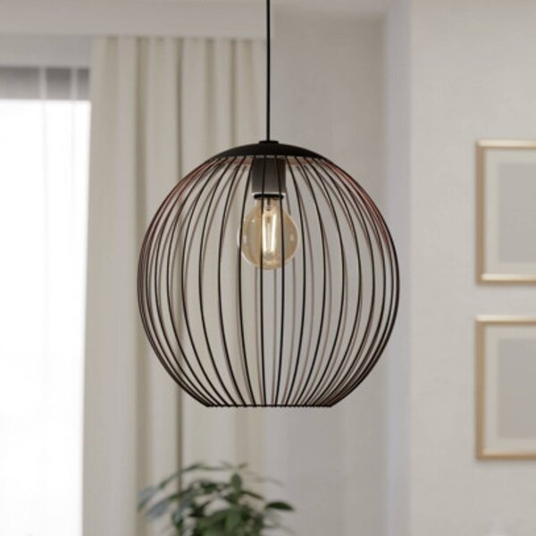 EGLO Lampada a sospensione ALMANZORA, dimmerabile, Nero, Soggiorno / Sala da pranzo, Metallo, Lampada a sospensione