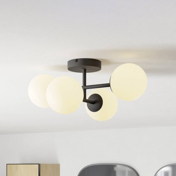 EGLO Plafoniera soffitto CASTROVIDO, Nero, Soggiorno / Sala da pranzo, Metallo, Plafoniera
