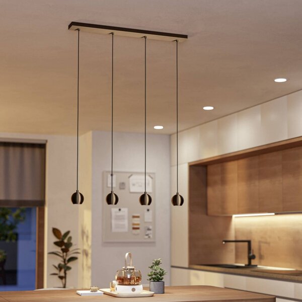 EGLO Lampada a sospensione BIMEDA 1, dimmerabile, Bronzo / Ottone antico, Soggiorno / Sala da pranzo, Metallo, Lampada a sospensione