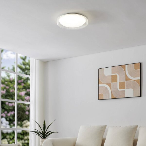 EGLO Plafoniera soffitto MONTEDORO, Bianco / Opale, Soggiorno / Sala da pranzo, Metallo, Plafoniera