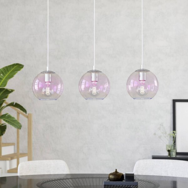 EGLO Lampada a sospensione ARISCANI 2, dimmerabile, Chiaro / Trasparente, Soggiorno / Sala da pranzo, Vetro, Lampada a sospensione