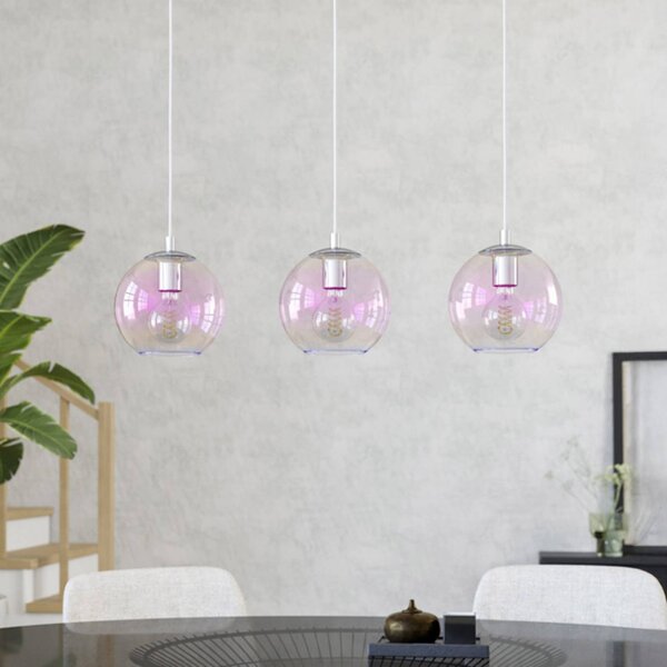 EGLO Lampada a sospensione ARISCANI 2, dimmerabile, Chiaro / Trasparente, Soggiorno / Sala da pranzo, Vetro, Lampada a sospensione