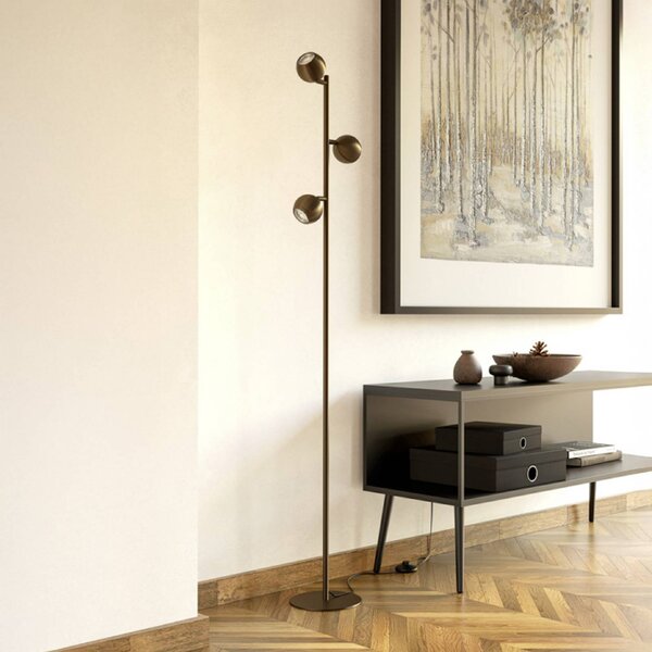 EGLO Lampada da terra BIMEDA 1, Bronzo / Ottone antico, Soggiorno / Sala da pranzo, Metallo, Lampada da terra