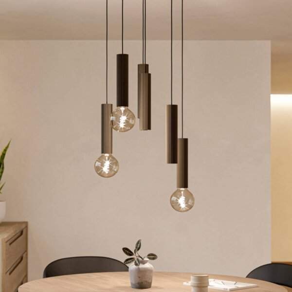 EGLO Lampada a sospensione FARIOLO, dimmerabile, Bronzo / Ottone antico, Soggiorno / Sala da pranzo, Metallo, Lampada a sospensione