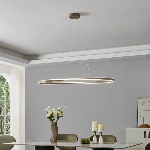 EGLO Lampada a sospensione CAMEROTA, dimmerabile, Crema / Ambra, Soggiorno / Sala da pranzo, Metallo, Lampada a sospensione