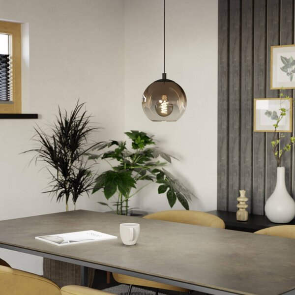 EGLO Lampada a sospensione ARISCANI 1, dimmerabile, Rame, Soggiorno / Sala da pranzo, Vetro, Lampada a sospensione
