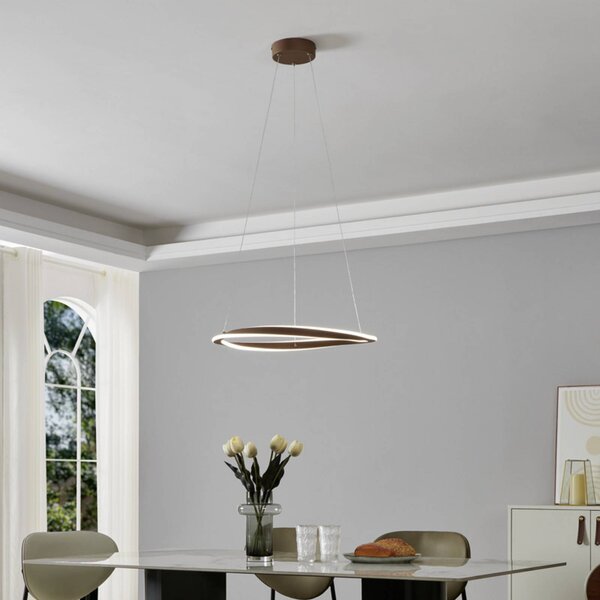 EGLO Lampada a sospensione CAMEROTA, dimmerabile, Bronzo / Ottone antico, Soggiorno / Sala da pranzo, Metallo, Lampada a sospensione