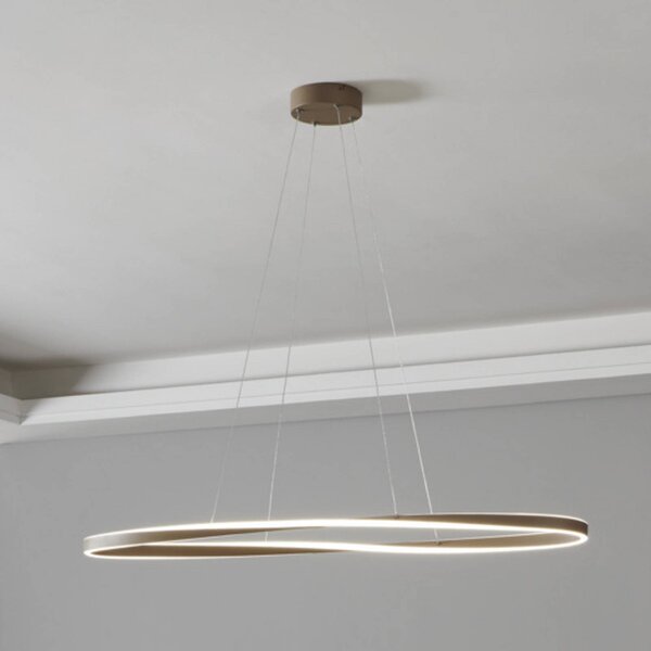 EGLO Lampada a sospensione CAMEROTA, dimmerabile, Crema / Ambra, Soggiorno / Sala da pranzo, Metallo, Lampada a sospensione