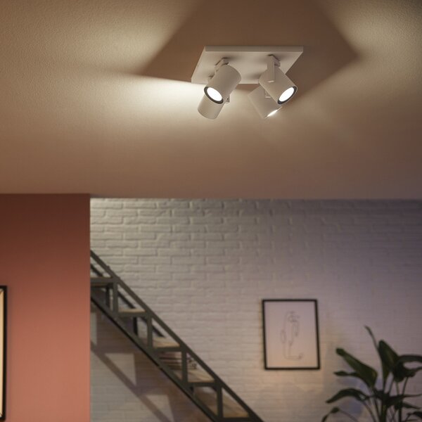 Plafoniera Philips Hue, Argenta, dimmerabile, Bianco, Soggiorno, Metallo, Moderno