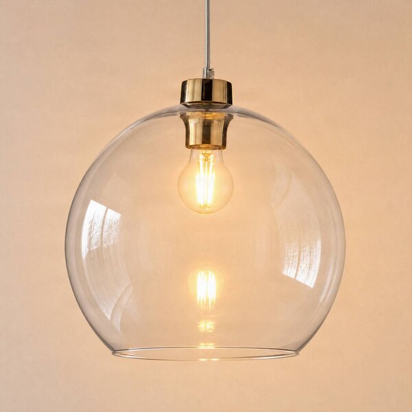 Lampada a sospensione in vetro Cubus TK Lighting, dimmerabile, Chiaro / Trasparente, Soggiorno / Sala da pranzo, Vetro, Moderno, Lampada a sospensione