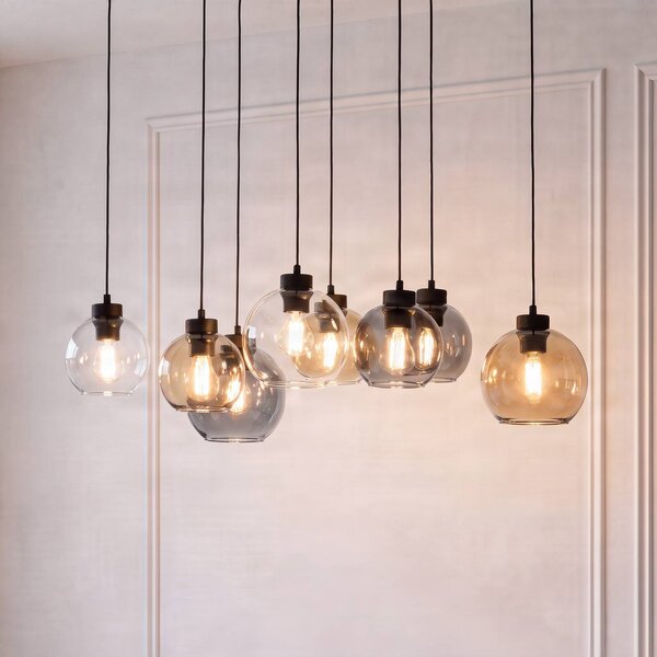 Lampada a sospensione in vetro Cubus TK Lighting, dimmerabile, Chiaro / Trasparente, Soggiorno / Sala da pranzo, Vetro, Moderno, Lampada a sospensione