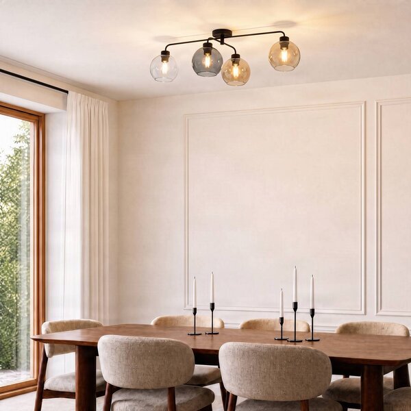 Plafoniera soffitto Cubus TK Lighting, dimmerabile, Chiaro / Trasparente, Soggiorno / Sala da pranzo, Vetro, Moderno, Plafoniera