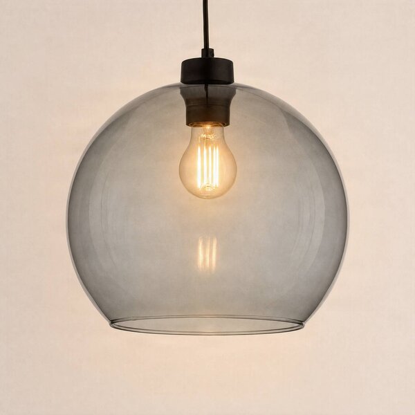 Lampada a sospensione in vetro Cubus TK Lighting, dimmerabile, Nero, Soggiorno / Sala da pranzo, Vetro, Moderno, Lampada a sospensione