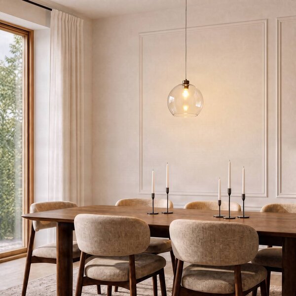 Lampada a sospensione in vetro Cubus TK Lighting, dimmerabile, Chiaro / Trasparente, Soggiorno / Sala da pranzo, Vetro, Moderno, Lampada a sospensione