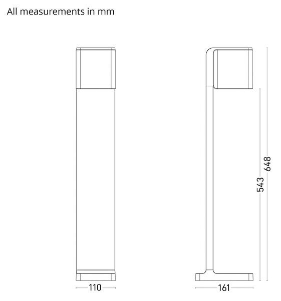 STEINEL GL 80 SC Lampione con sensore, antracite, altezza 63 cm SC, dimmerabile, Alluminio / Grigio / Zincato, Alluminio, Moderno