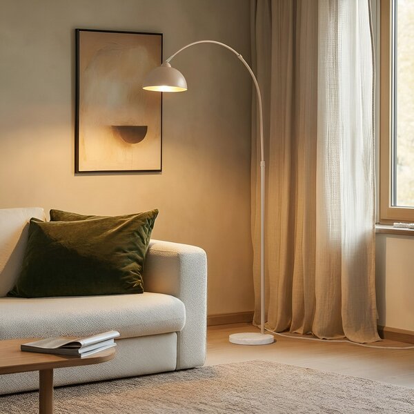 Lampada da terra Lindby, Tonka, Beige, Soggiorno, Metallo, Moderno