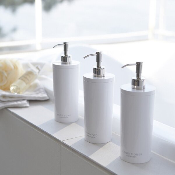 Dispenser per sapone bianco in plastica 500 ml Round – YAMAZAKI