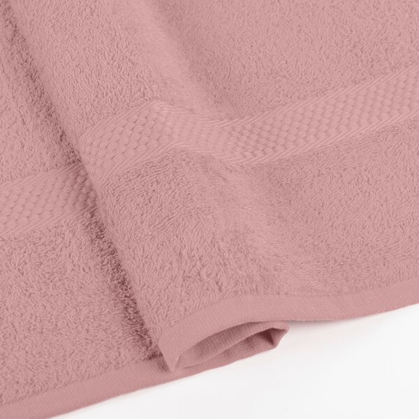 Asciugamano Ospite In Cotone Minorca 3 Pezzi Spugnissima Tinta Unita Rosa Caleffi