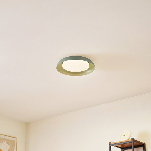 Plafoniera Lindby, Florie, Verde, Soggiorno, Plastica, Moderno