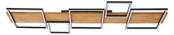 Plafoniera Lindby, Galad, dimmerabile, Legno, Sala da pranzo, Legno, Moderno