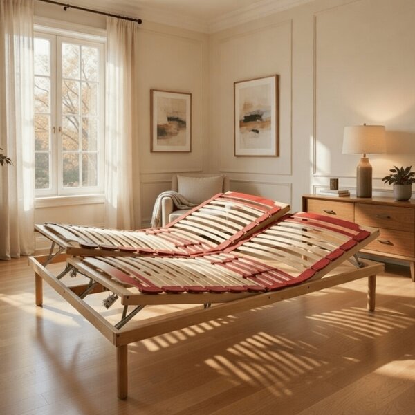 Rete a Doghe in Legno con Alza Testa e Piedi Manuale | VENERE M 80x190 Singolo standard