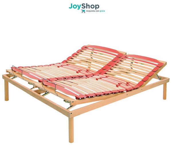 Rete a Doghe in Legno con Alza Testa e Piedi Manuale | VENERE M 80x190 Singolo standard