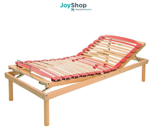 Rete a Doghe in Legno con Alza Testa e Piedi Manuale | VENERE M 80x190 Singolo standard