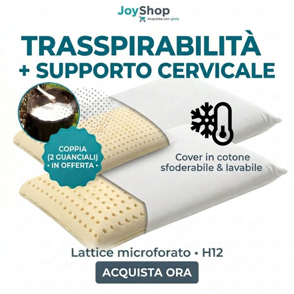 Coppia Cuscini Lattice – Freschi e Antiacaro, Cotone Sfoderabile | NOTTURNO H11
