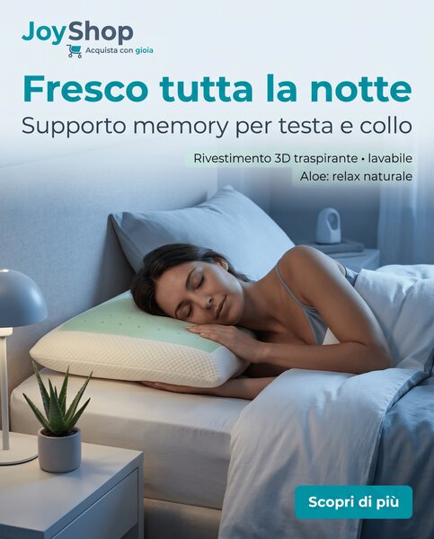 Cuscino Memory Aloe – Inserto Aloe, Fodera 3D, Singolo o Coppia | AROMATIZZATO ALOE Cuscino Singolo