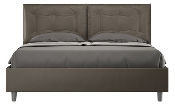 Letto Sommier Similpelle Cappuccino – Giroletto, Contenitore o con Rete | ANNA 80x190 Singolo standard / Senza Rete