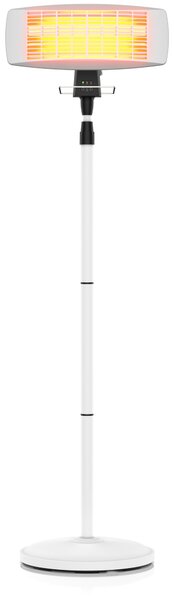 Stufa radiante Brandson con supporto, stufa da patio a infrarossi, stufa da patio, 3 livelli di riscaldamento, 600, 1200 e 1800W, telecomando, supporto telescopico da 120 cm a 190 cm, montaggio a parete