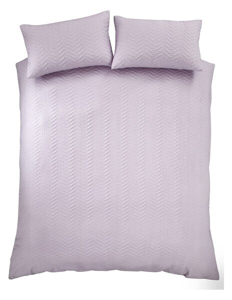 Set copripiumino e federa lavanda in crêpe per letto matrimoniale e per letto esteso 230x220 cm Heatset Wave – Catherine Lansfield