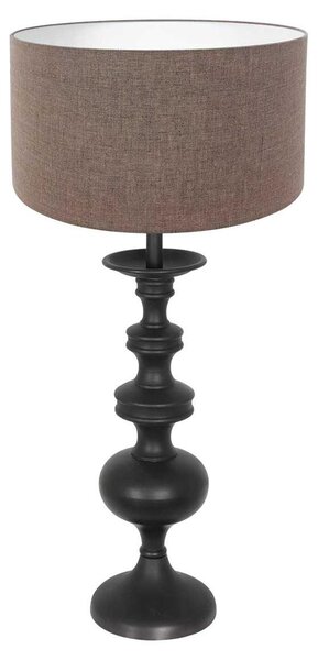 Lampada da tavolo - nero - Lyons - legno tessile - Ø 40cm - E27 - 3486ZW - Anne Lighting