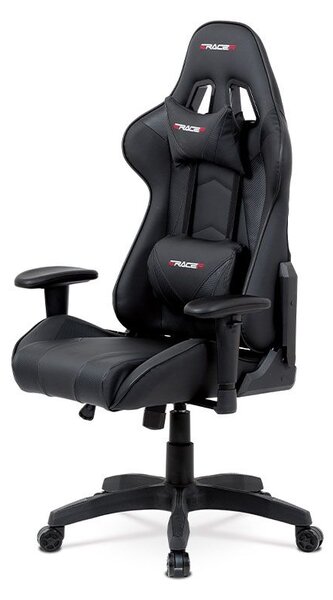 Sedia da ufficio Autronic KA-F03 BK - Pelle finta nera / tessuto nero