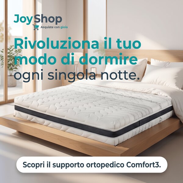 Materasso Memory Multionda – 7 Zone, 23 cm, Anallergico | COMFORT3 80x190 Singolo standard