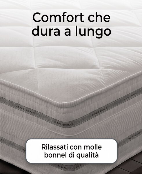 Materasso Box Eco Molle Ignifugo Certificato Classe 1 IM H18 cm 80x190 Singolo standard
