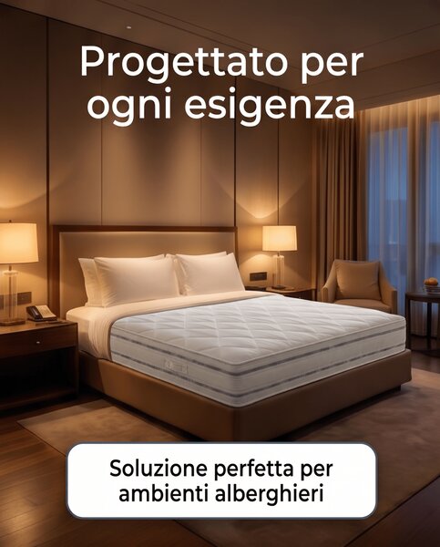 Materasso a Molle Insacchettate + 3 cm Memory Ignifugo Certificato Classe 1 IM H25 cm 80x190 Singolo standard