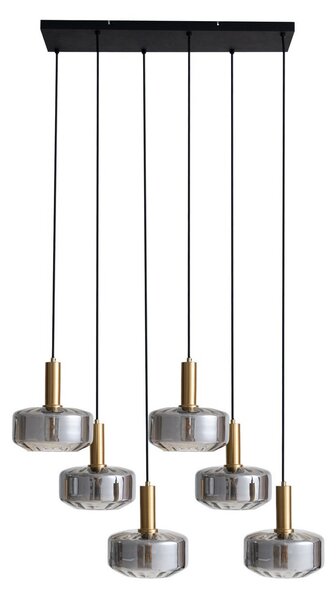 Lampada a sospensione Lindby, Hildur, dimmerabile, Grigio, Sala da pranzo, Vetro