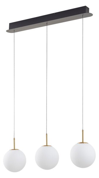 Lampada a sospensione Lucande, Joran, Bianco, Sala da pranzo, Vetro, Moderno