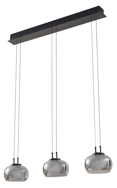 Lampada a sospensione Lucande, Dain, Grigio, Sala da pranzo, Vetro, Moderno