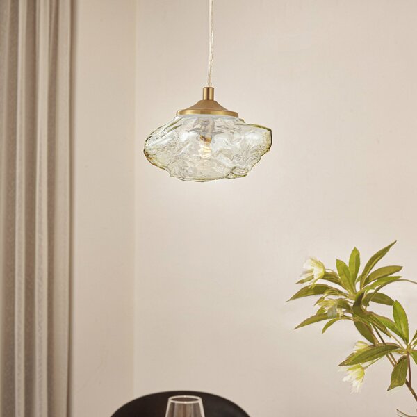 Lampada a sospensione Lindby, Piatra, dimmerabile, Trasparente, Soggiorno, Vetro, Moderno