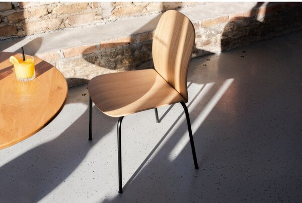 Sedie da pranzo in set di colore naturale con effetto rovere impilabili 2 pz Book – Gazzda