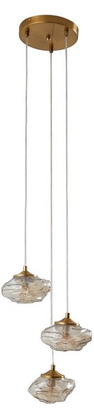Lampada a sospensione Lindby, Piatra, dimmerabile, Trasparente, Soggiorno, Vetro, Moderno