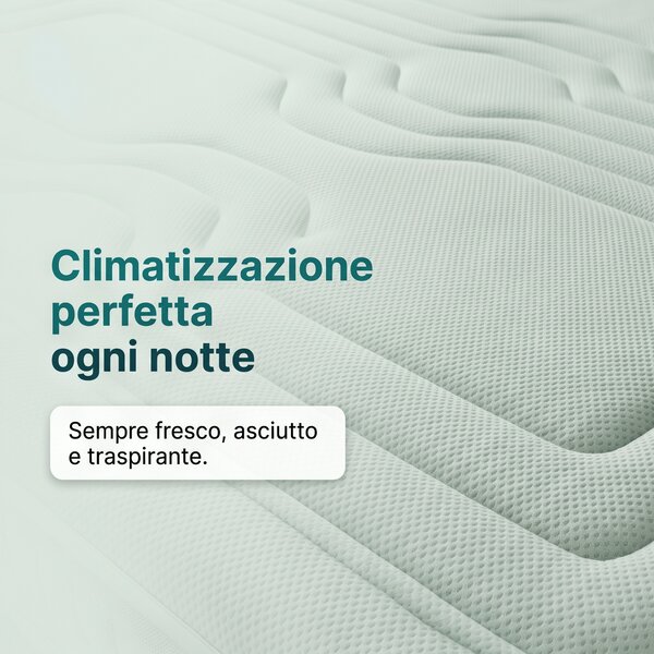 Materasso Memory BioCeramica – 7 Zone, 24 cm, Semirigido | YLANG 80x190 Singolo standard